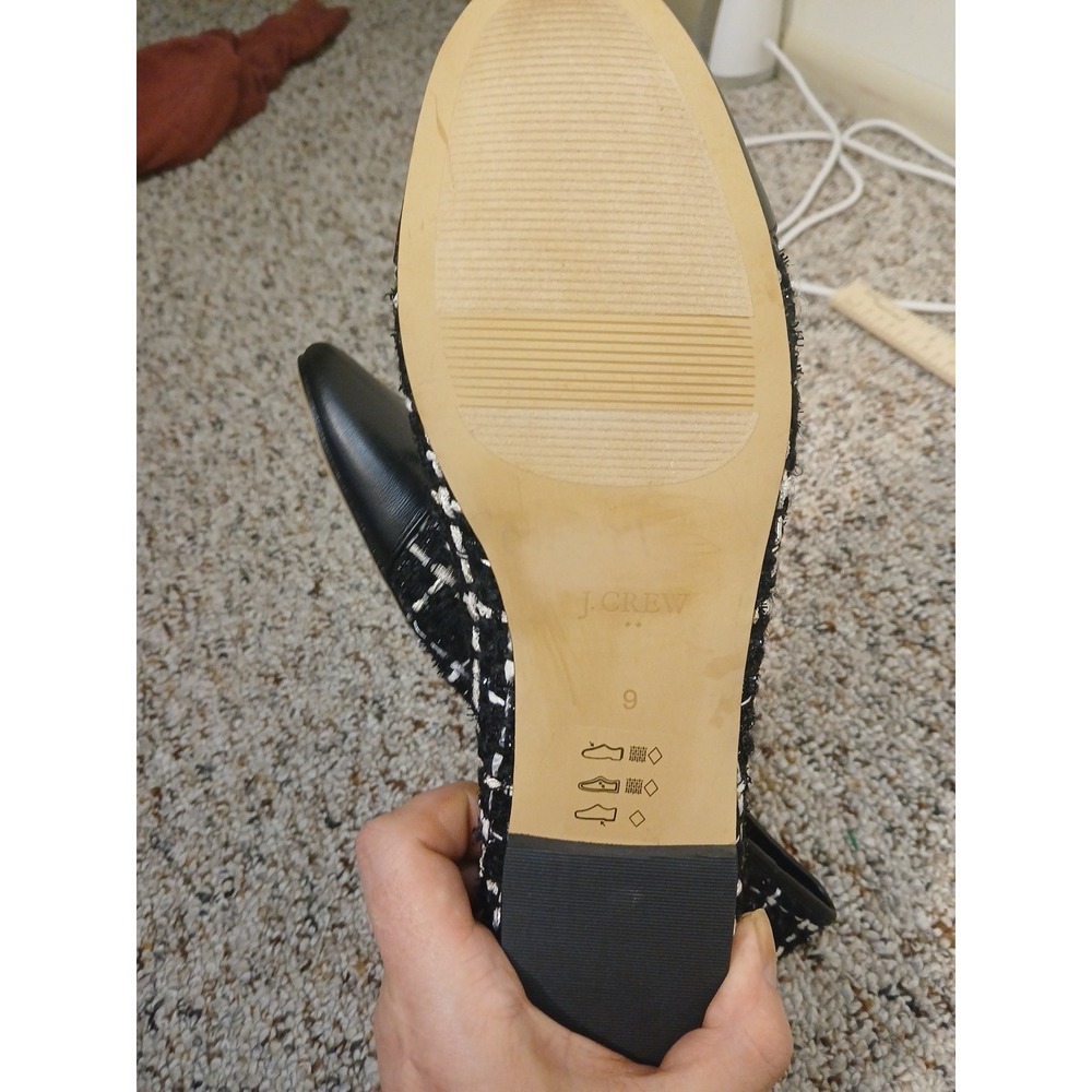 NEW J Crew‎ Factory Tweed Cap Toe Ballet Flats Gold Black Women's Size 9-M - Picture 7 of 7